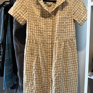 OffOn Ochre checkered dress Small